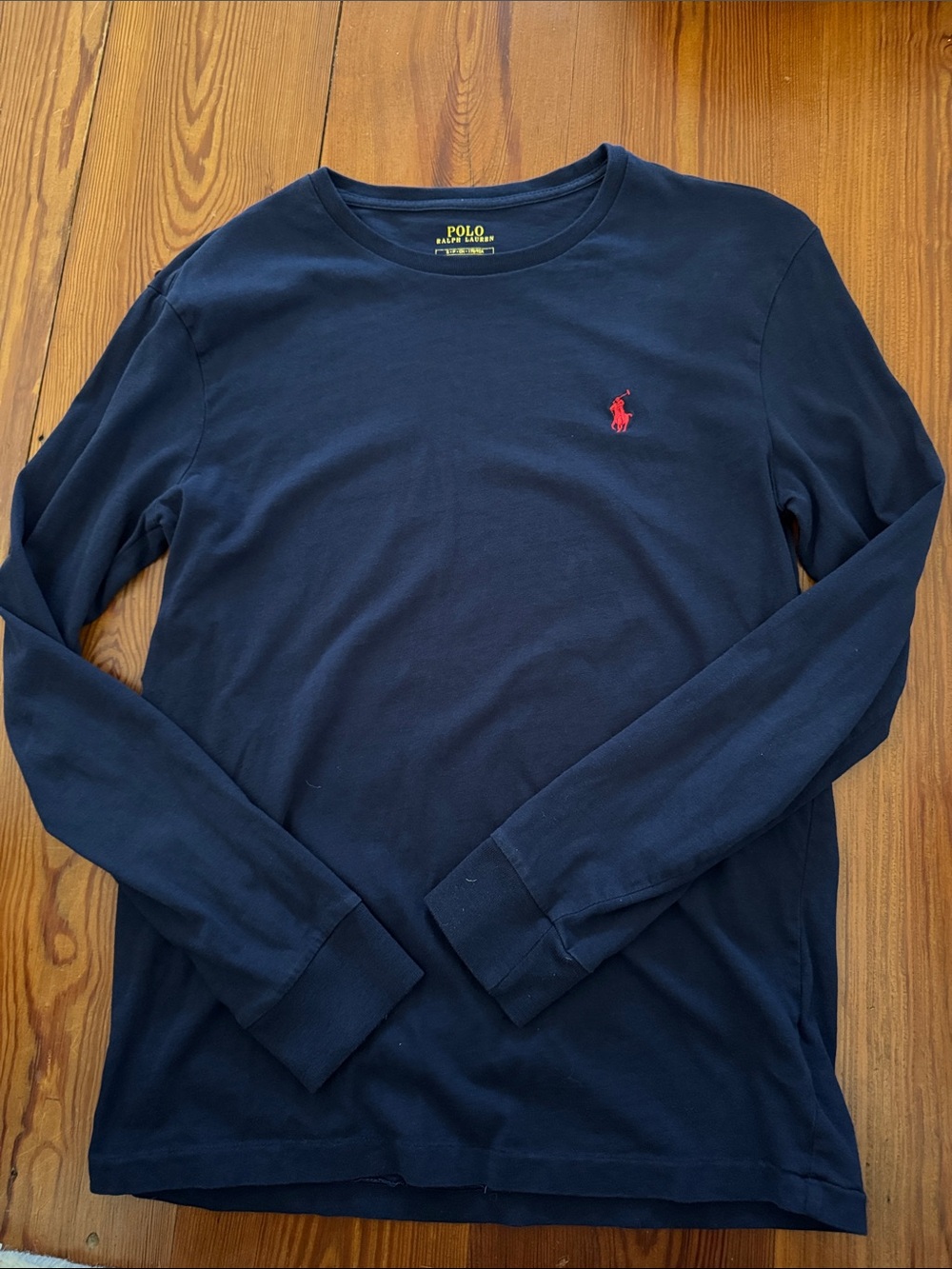 Polo by Ralph Lauren Navy Long-Sleeve Crewneck with Red Pony